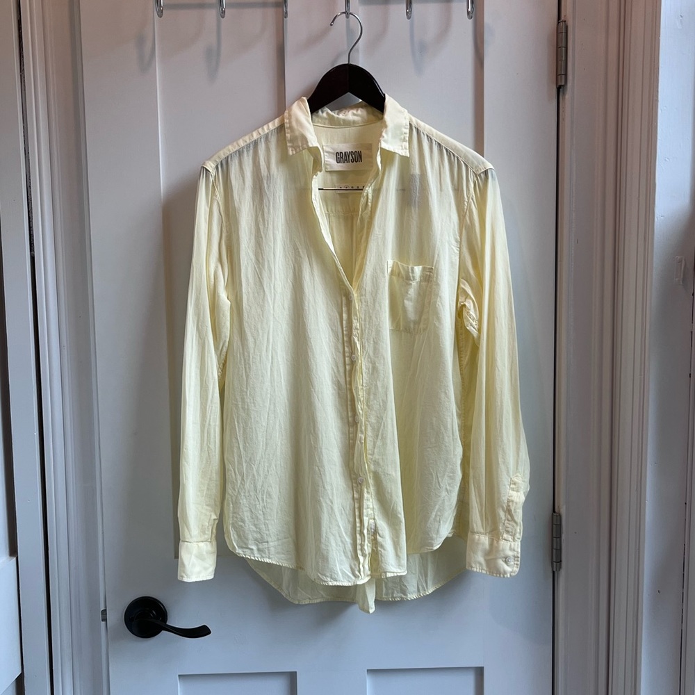 Grayson The Hero Shirt in Pale Yellow Tissue Cotton Size 02 (Wears like M)